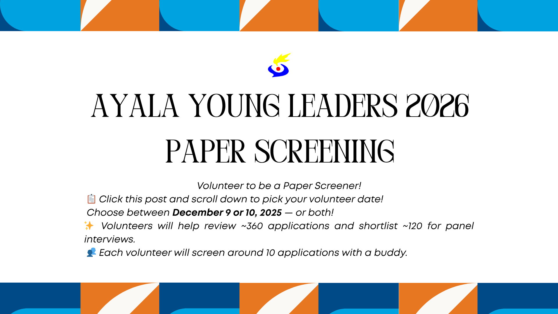 Dec. 9 & 10 | Ayala Young Leaders 2026: Paper Screening